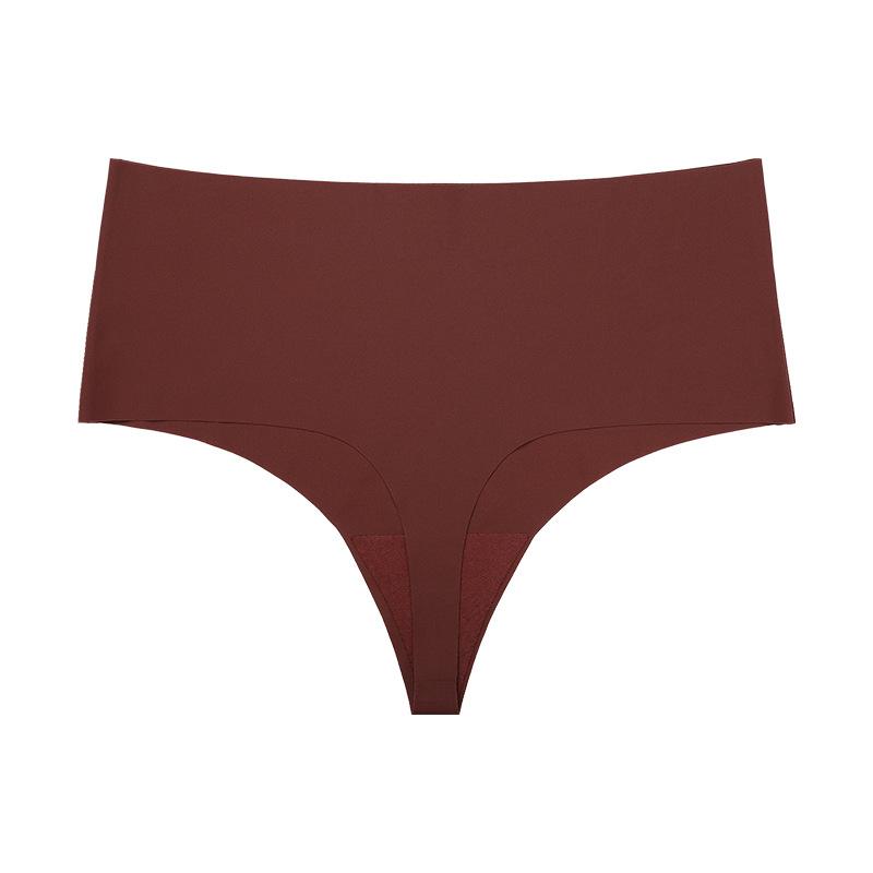 Large Size Seamless One-piece High-waisted Ice Silk T-pants Sports Quick-drying Breathable Sexy Random-cut Underwear
