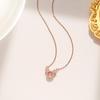 Elegant Colorfast 18K Rose Gold Necklace with Swan & Four-Leaf Clover Charm
