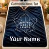 Flannel BlanketToronto Maple Leafs Custom Name Text Personalized Soft Warm Throw Blanket Home Decor Gift