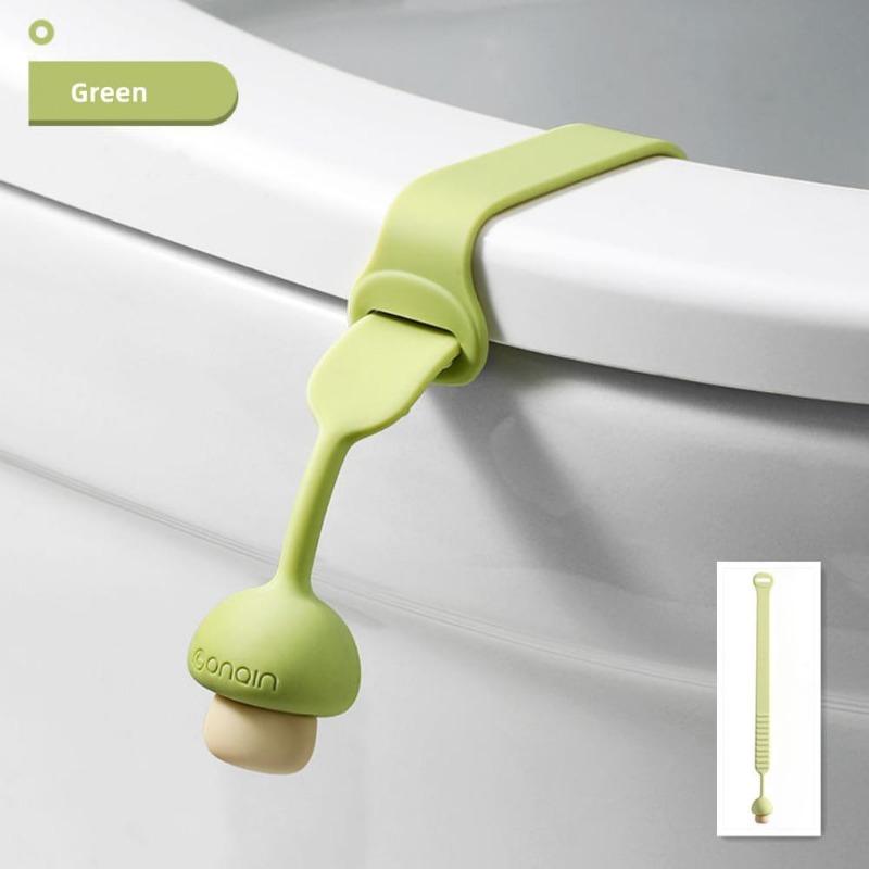 1pc Silicone Toilet Seat Cover Lid Lifter Mushroom Shape Ring Flapper Handle Holder Household Bathroom WC Accessories Avoid Touching