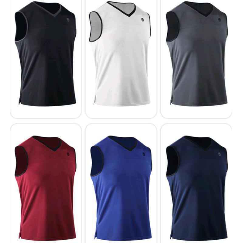 Men's Sports Vest Shirts Bodybuilding Tank Tops Training Gym Tee Sleeveless V-neck Jacket