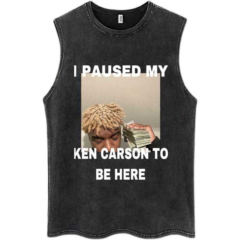 Ken Carson A Great Chaos Wash tílka pro muže a ženy módní trička bavlněné nadměrné gotické tričko bez rukávů s opiem