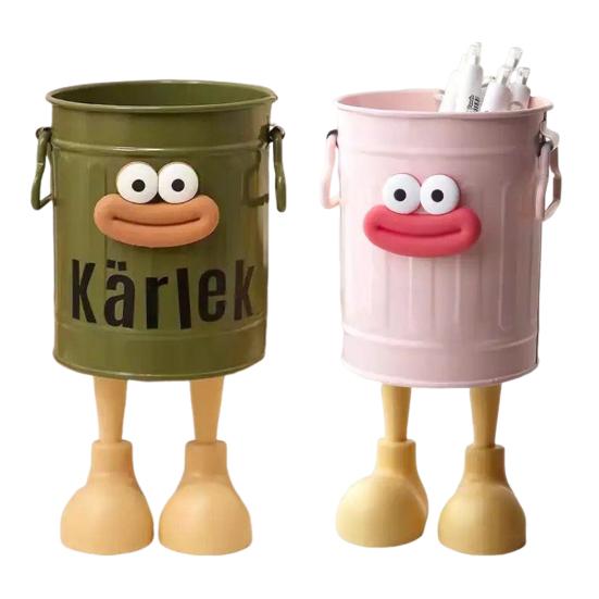 Cartoon Pen Holder Sausage Mouth Storage Bucket Large Capacity Student Desktop Storage Box Desk Organizer for Office Home