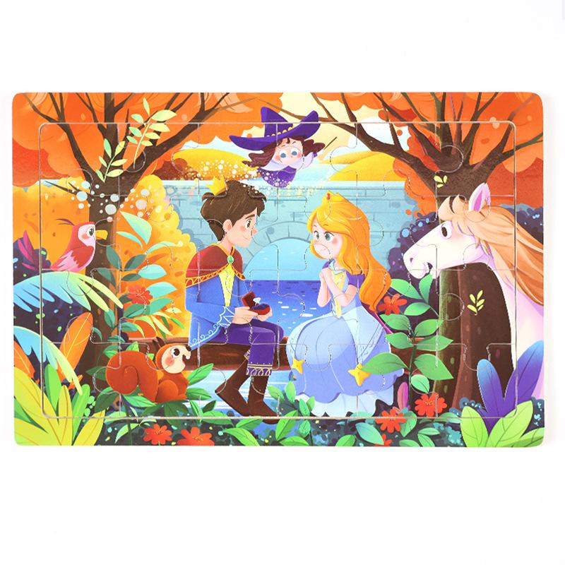 Wooden Children's Puzzles 24 Pieces Early Childhood Education Educational Toys Cartoon Animal Cognitive Puzzles