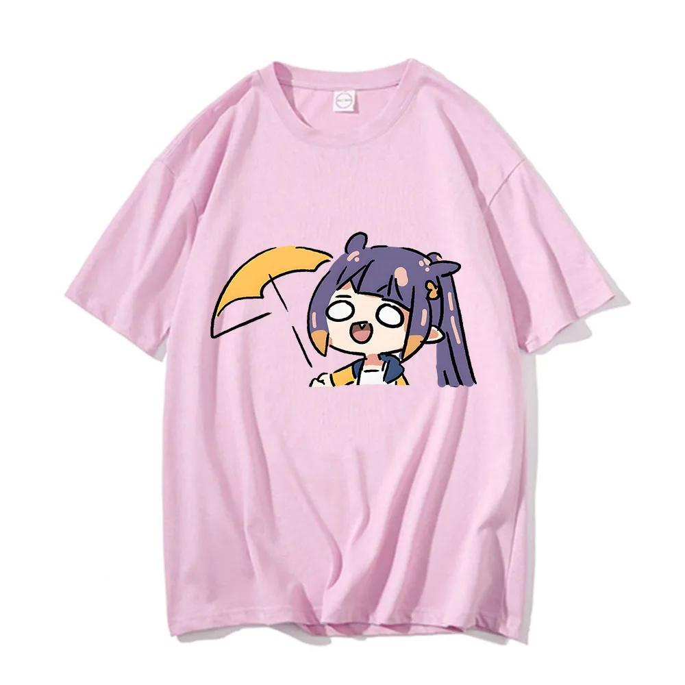 Ninomae Inanis Tako Tshirt 100% Cotton T Shirt Unisex Harajuku Manga Tees Kawaii Anime Clothes Summer Oversized O-neck Shirts