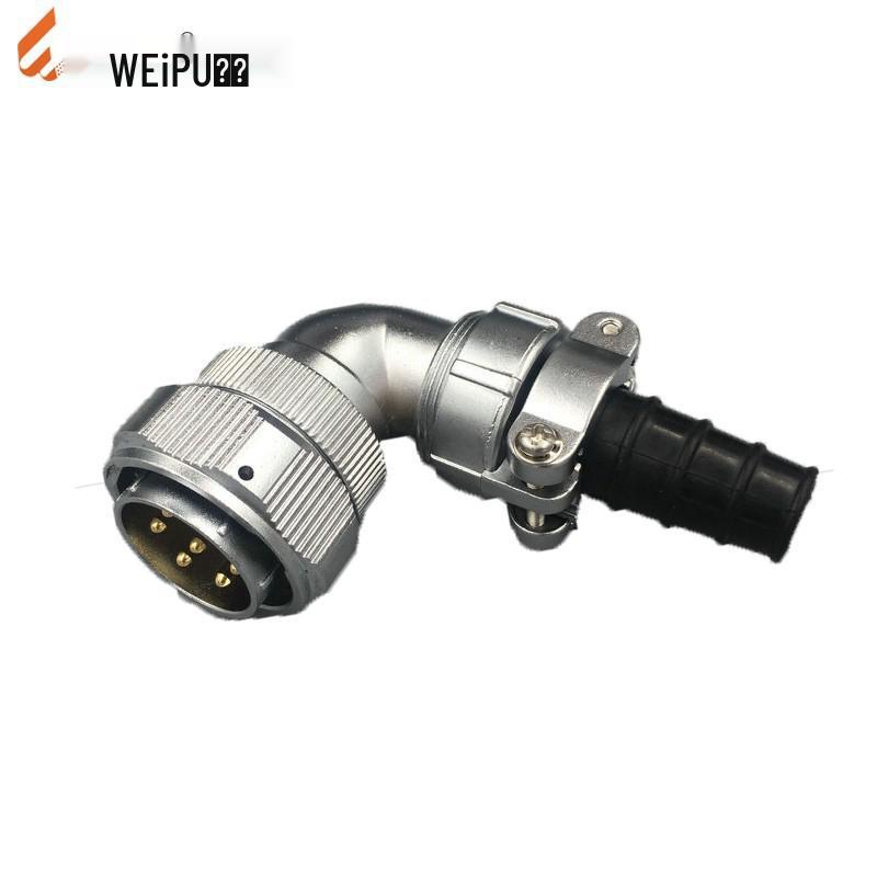 Weipu Waterproof Right Angle Aviation Plug: WY242, 3/4/10/12/19 Core Connector.