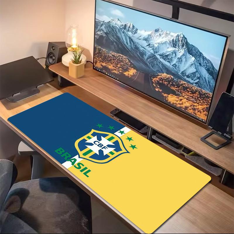 Brazil National Football Team Print  Cushion Non-slip Laptop Tablet Big Mousepad XXL Mat Mini PC Playmat With Lock edge