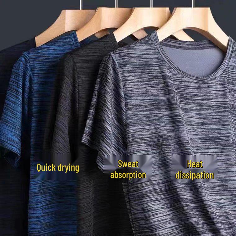 Men's Quick-Dry Breathable Ice Silk Short-Sleeve Fitness T-Shirt
