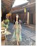 Elegant French Spaghetti Strap Beach Resort Dress with Versatile Print and Slimming Fit