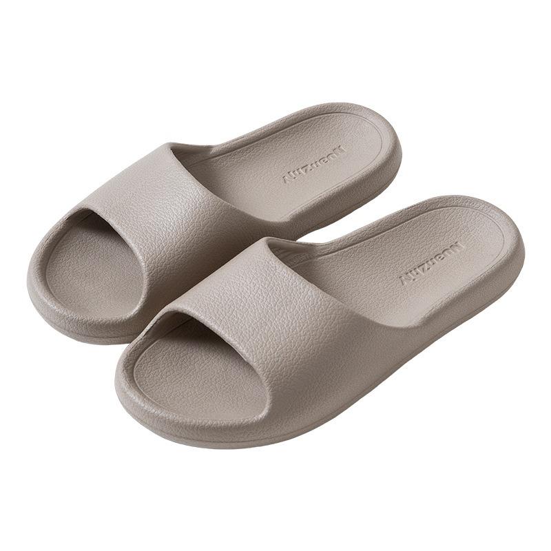 Home cool slippers women's summer simple Japanese soft bottom indoor light and silent couple floor one-word drag men