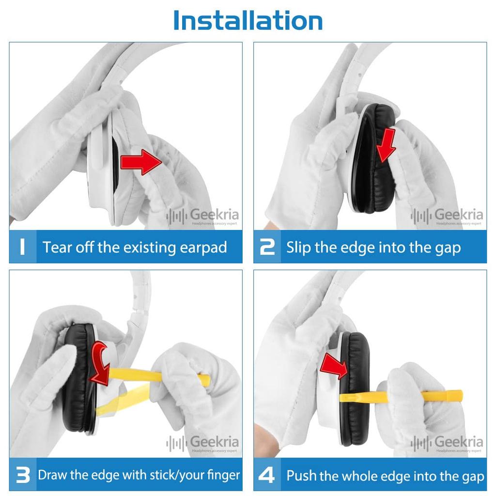 Geekria QuickFit Ohrpolster Kompatibel mit Sony WH-XB900N, WH-CH710N, WH-CH720N, WH-RF400 und MDR-RF895RK Kopfhörern (Proteinleder/Grau)