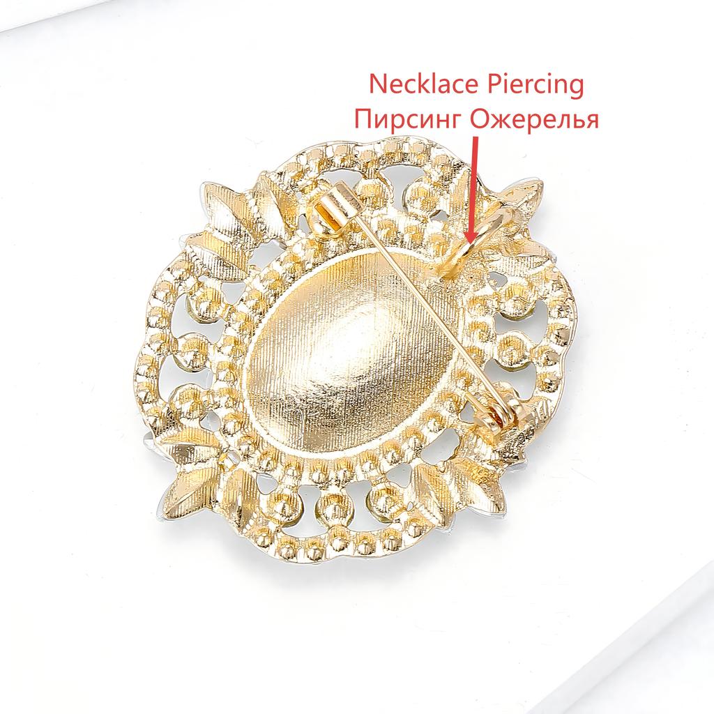 Luxury Crystal Glass Brooches for Women Rhinestone Pins Necklace Keychain Event Party New Gifts Jewelry Decoration Accessories