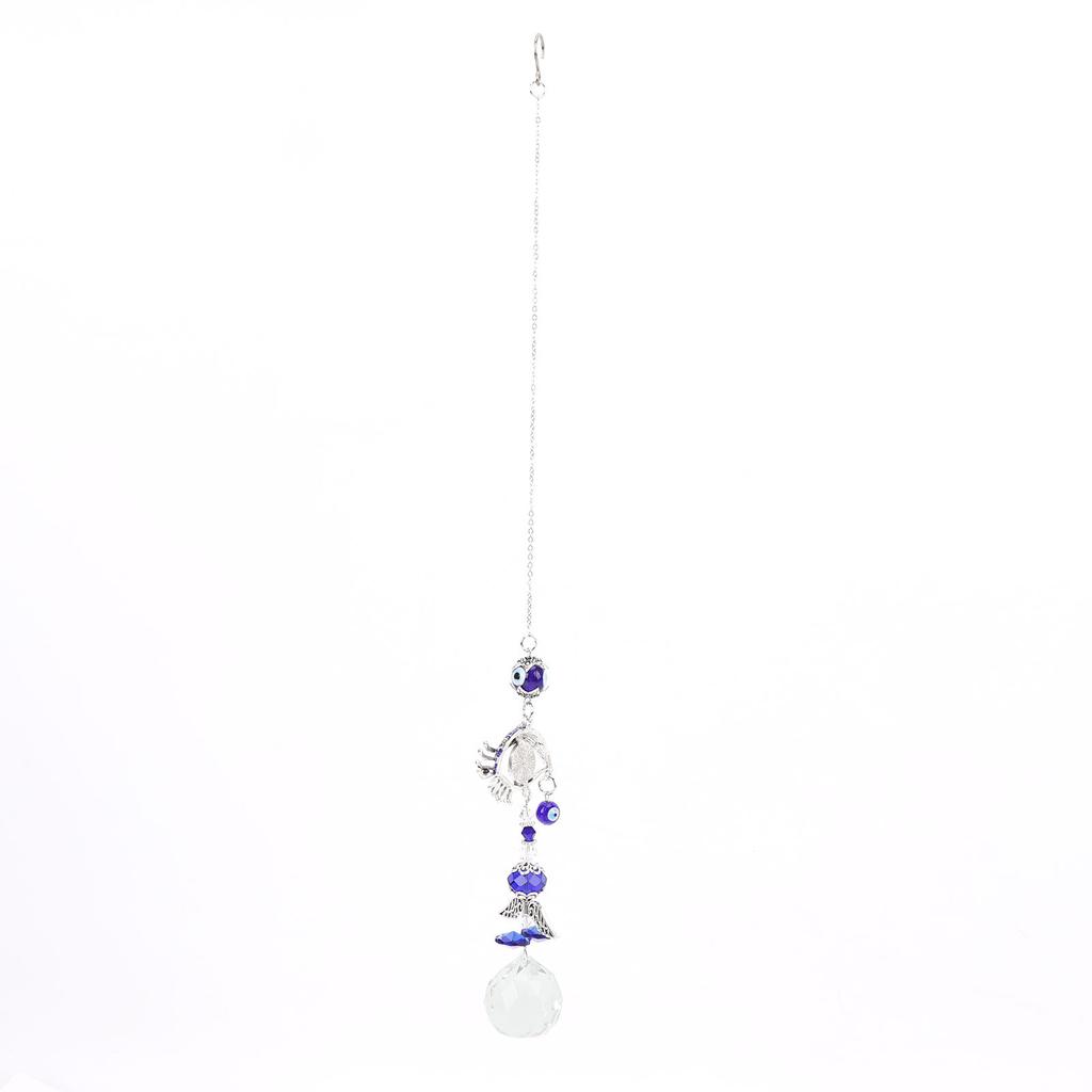 Evil Eye Wall Decor Metal Crystal Hanging Evil Eye Pendant Decoration for Bedposts Mirrors Window