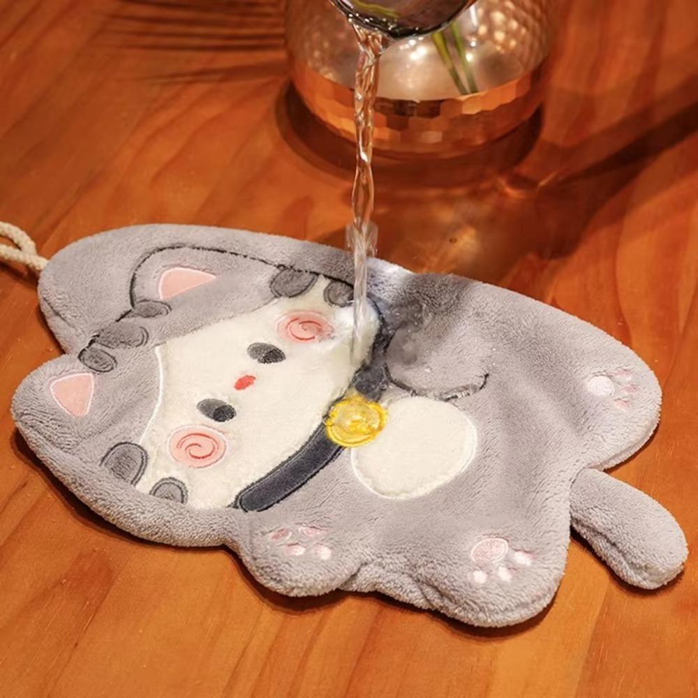 Water Absorption Kitchen Towel Cleaning Rag Cartoon Cat Small Bathing Towel Kitchen