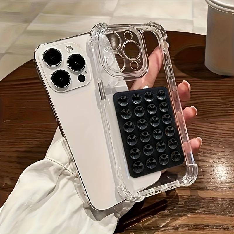 Transparent Four-Corner Anti-Drop With 3D Suction Cup Phone Case For iPhone 17 16 15 14 13 12 11 Pro Max Plus XS XR Cover