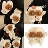 3D Animal Plush Gloves Winter Warm Gloves for Kids Teens Hand Warmers Furry Mittens Coldproof Windproof Cycling Handwear