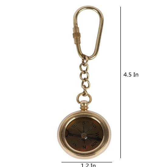 Breloc cu cârlig pentru mașină, din alamă antică, de epocă, Ross London Compass Showpiece