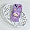 Fioletowy stojak dla dziewczyny Cartoon Love Heart Ins etui na telefon iPhone 11 12 13 Promax 14 Pro Max śliczne tylne etui Capa