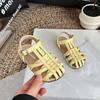 Korean Style Girls' Soft Sole Roman Sandals - Summer 2026 Woven Headband Design for Little Beach Lovers