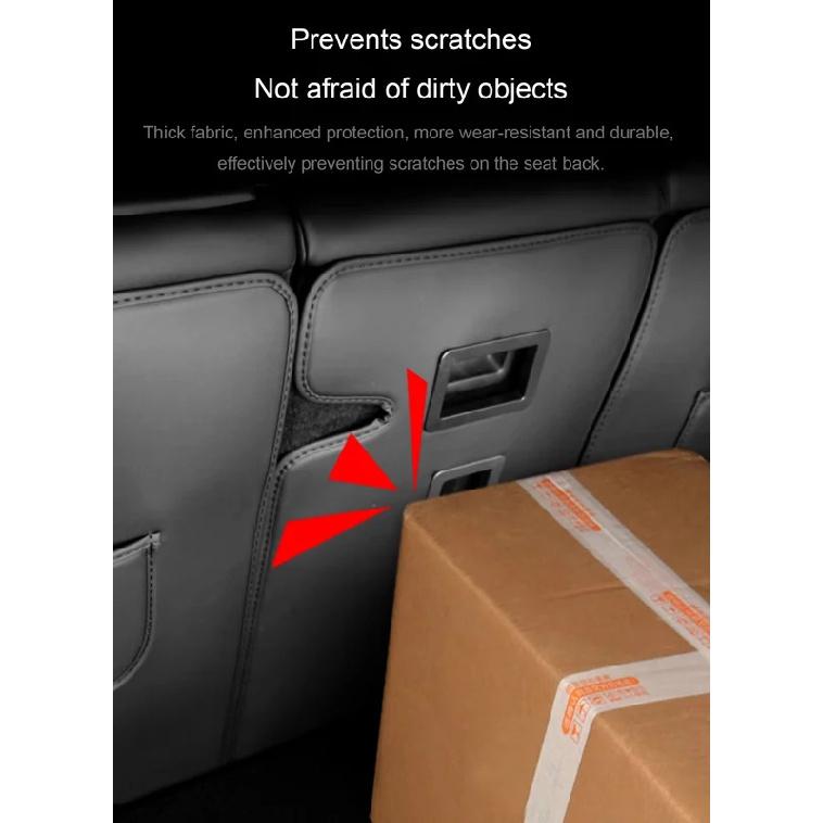 Para Tesla Model Y Couro Juniper Protetor de Encosto de Banco Traseiro Almofada Protetora de Encosto Modelo 3/Y 2021-2025 Protetor de Encosto Tapete Anti-sujeira