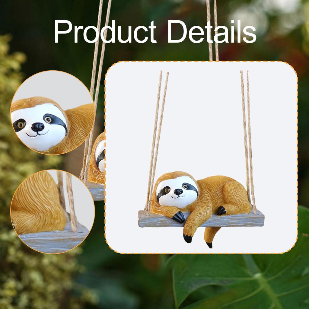 Resin Sloth Hanging Sculpture Garden Figurine for Nature Lovers Landscape Outdoor