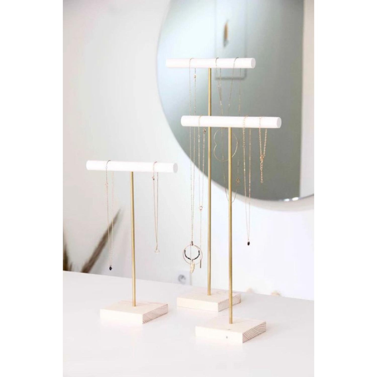 

30-40-50 Cm Triple Jewelry Organizer Necklace Strap Wooden Jewelry Stand Bracelet Accessory Regulatory Makeup вершковий