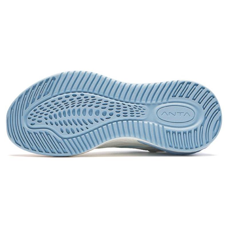 Anta Running Collection Cushioned Slip-Resistant Low-Top Running Shoes Women's White Blue Sneakers