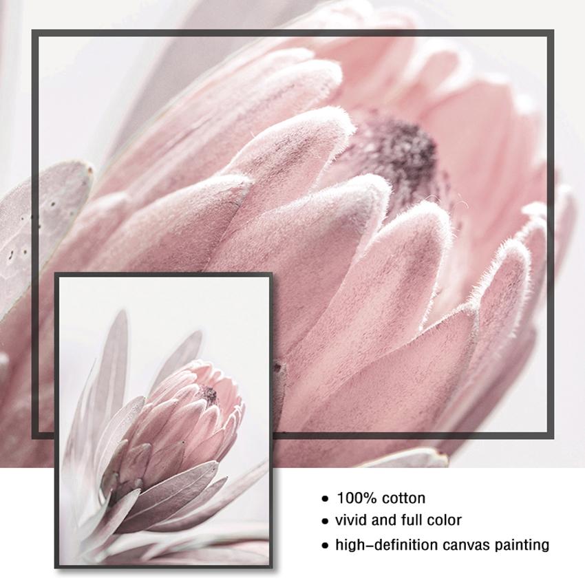 Scandinavian Decorations for Living Room, Bedroom, Rooms, Flowers, Wall Art Posters with Peons, Flower Print, Protea, Rose, Canvas, Painting
