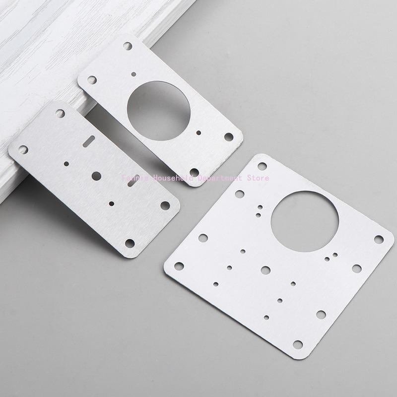 2/10Sets Hinge Repair Plate Kitchen Cabinet Door Hinges Mounting Plate with Screw Flat Fixing Brackets Furniture Hardware Tools