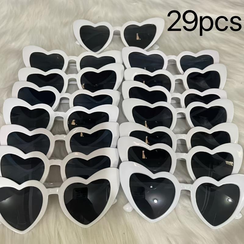 29pcs Heart Shaped Glasses Bridal Supplies Wedding Party Supplies Bridesmaids and Groomsmen Supplies Party Gifts