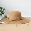Summer Shell Strap Straw Hat Beach Korean Seaside Large Brim Outdoor Sun Protection Sun Hat Bohemia Vacation Foldable Straw Hat