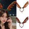 Adjustable Brown Deer Antlers Headpiece Mistletoe Costume Accessory For Adults Kids Seasonal Event