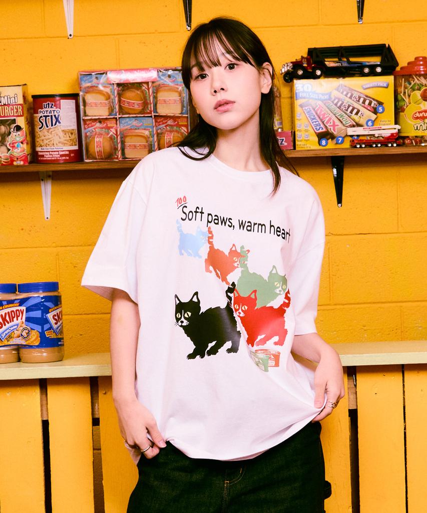 Deulousi [Set] Dw Strawberry Powcat Short Sleeve T-Shirt 2-Piece Set