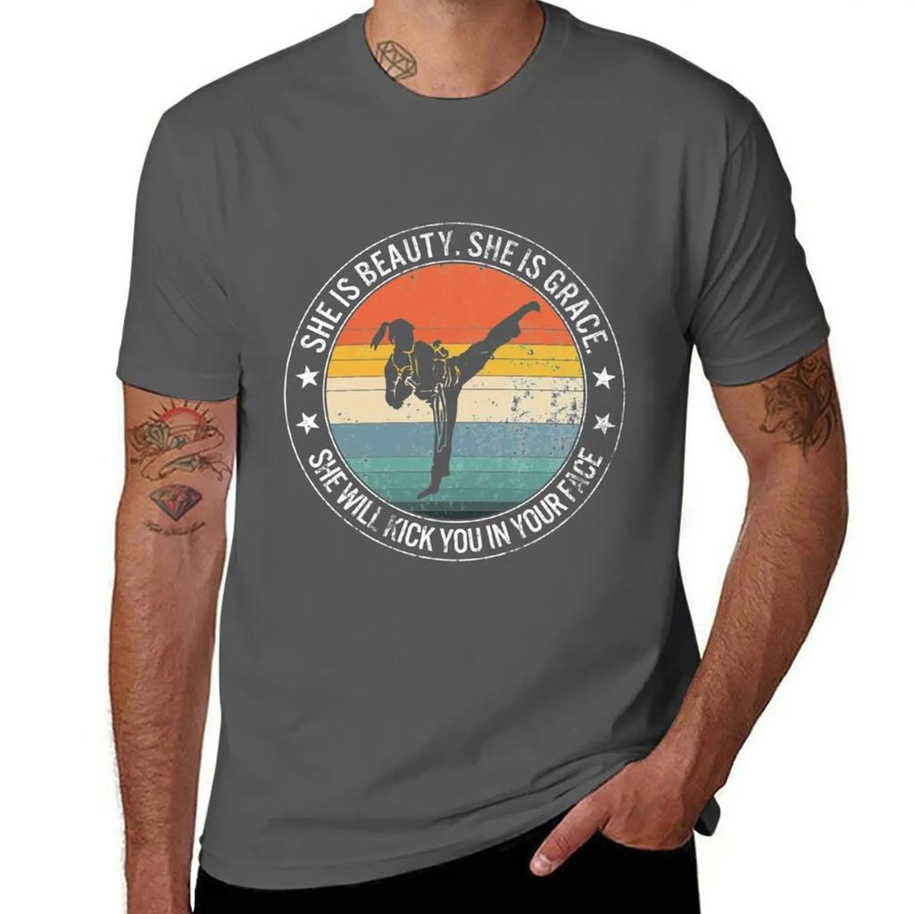 She's Beauty She's Grace She'll Kick You In The Face, She Will Kick You In The Face, Martial Arts, Karate Girl T-Shirt