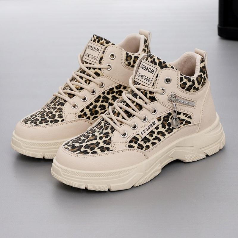 

Unisex Lace-up High-top Sports Shoes Women s Fashion Leopard Print Platform Sneakers Outdoor Casual Shoes Metal Zip Riding Boots 44 темные хаки