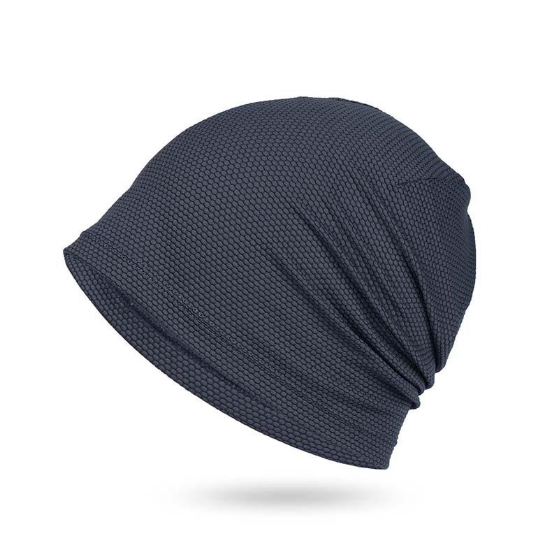 

Темно-сіра дихаюча кепка з козирком для їзди на велосипеді та бігу темно-синього кольору