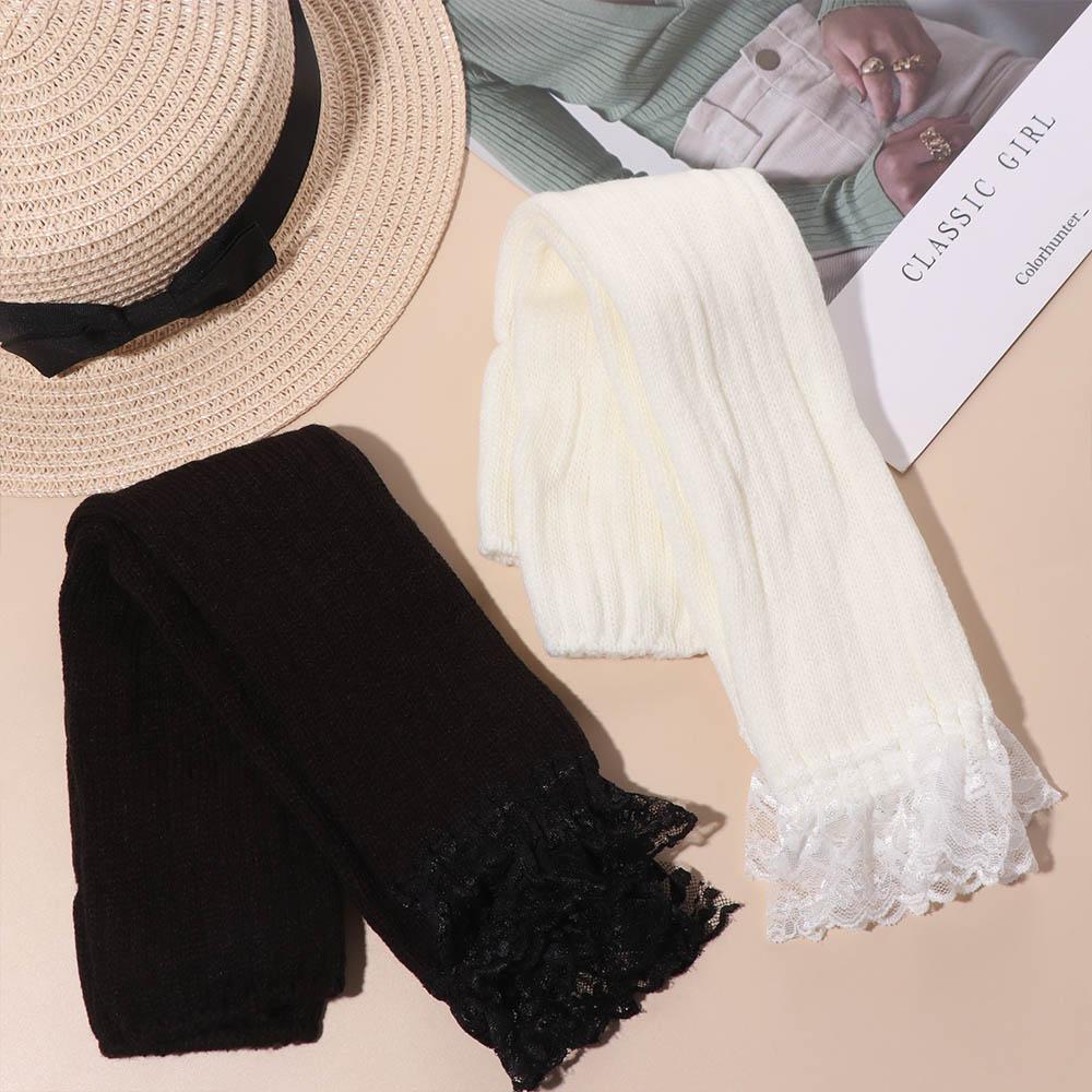 Gothic JK Lolita Arm Sleeves Japanese Style Knitted Gloves Fashion Y2K Lace Oversleeve  Ladys