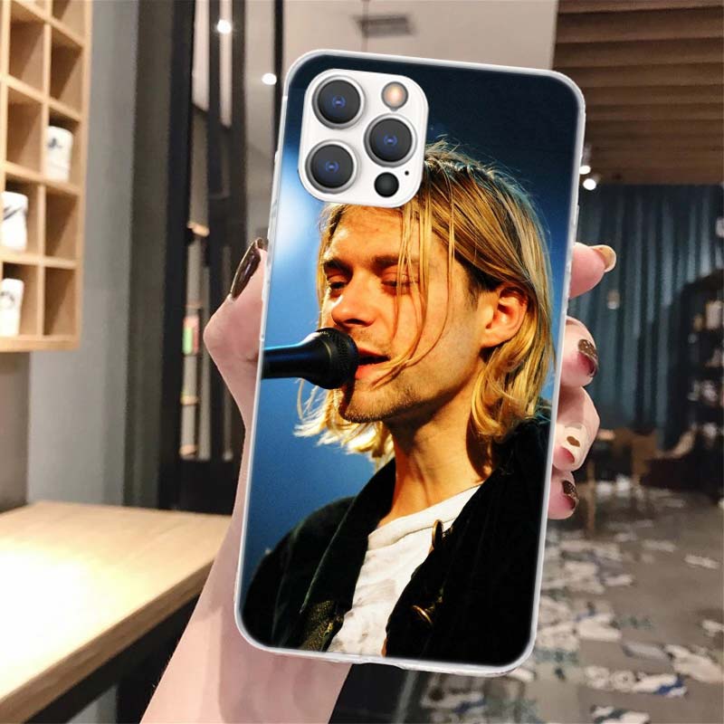 Retro Singer Kurt Cobain Soft Phone Case For iPhone 17 Air 16 16E 15 14 Plus 13 Mini 12 11 Pro Max X XR XS 7 8 + SE 2020 Pattern