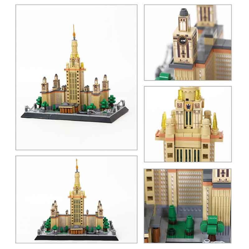 Moc Creative City Street View Architecture Moscow State University Model Diy Building Blocks Children'S Puzzle Toys Gifts