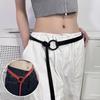 Punk Gothic Long Knotted Belt for Women PU Leather Round Buckle Hip Hop Thin Waist Belt Jeans Pants Decorative Waistband