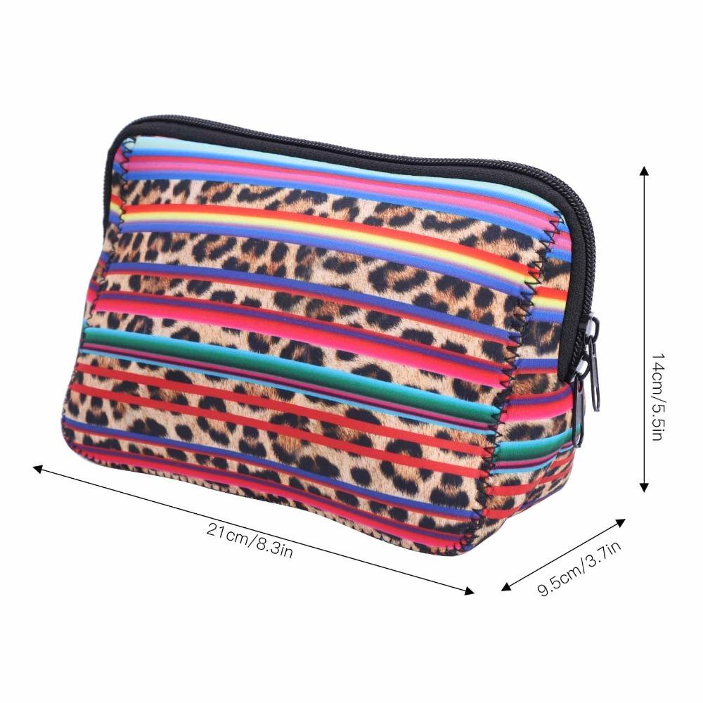 2 Pcs Neoprene Cosmetic Bag Portable Makeup Organizer Durable Makeup Pouch  Outdoor Travel