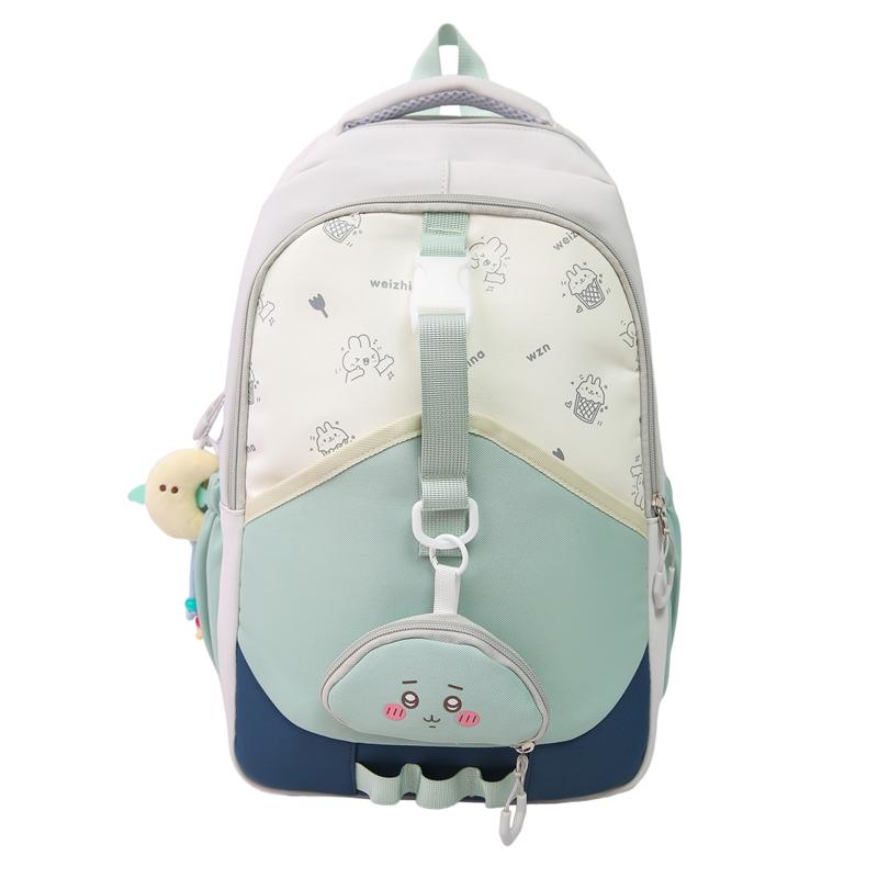 

Schoolbag For Primary Secondary School Students Female College Style Color Contrast Backpack Grade 3-6 Multi-compartment Backpack сірий
