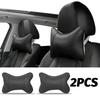 Car Seat Headrest Covers Car Leather Breathable Safety Pillow Auto Car Universal Head Neck Rest Pillow Pad For Car Travel Pillow