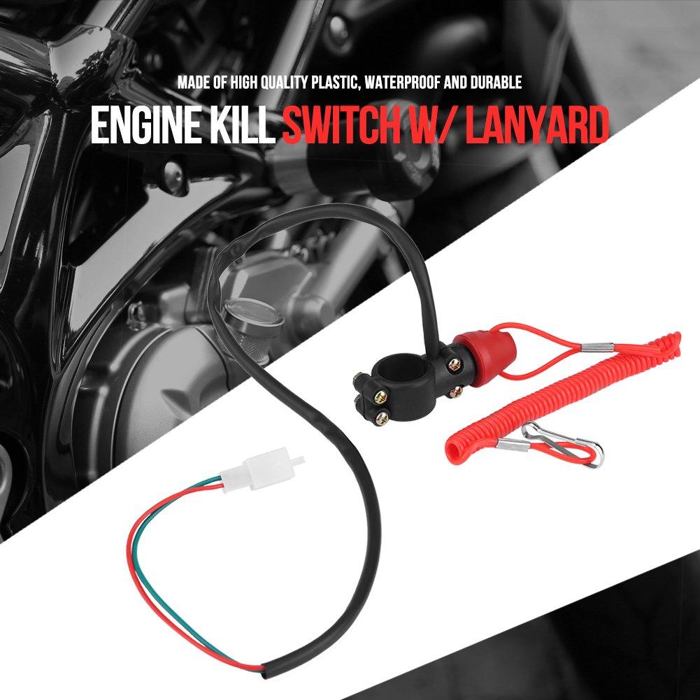 

22mm Emergency Engine Kill Switch with Safety Tether Lanyard, Motorcycle Stop Switch for Dirt Bike, ATV, UTV, Boat Outboard Motor, Universal 7/8