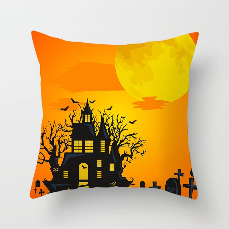 

Подушка с изображением дьявола и тыквы, наволочка для дивана, кресла, кровати, декор для дома на тему Хэллоуина 40x40cm