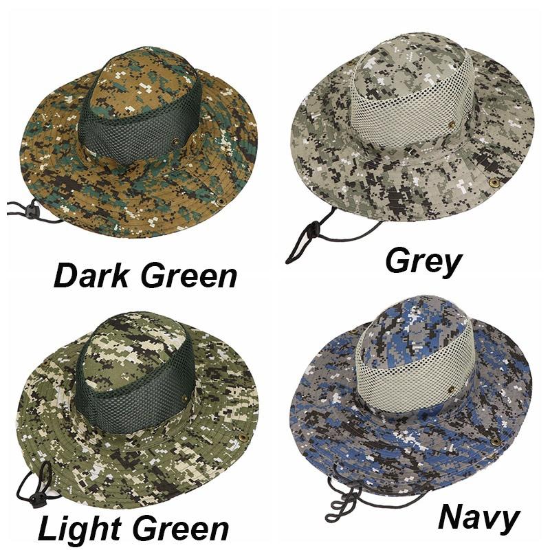 Breathable Wide Brim Hat Outdoor Upf 50+ Sun Protection Mesh Safari Cap For Travel Fishing