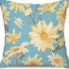 Small Daisy Flower Pillowcase New Striped Linen Home Fabric Sofa Pillowcase Light Luxury