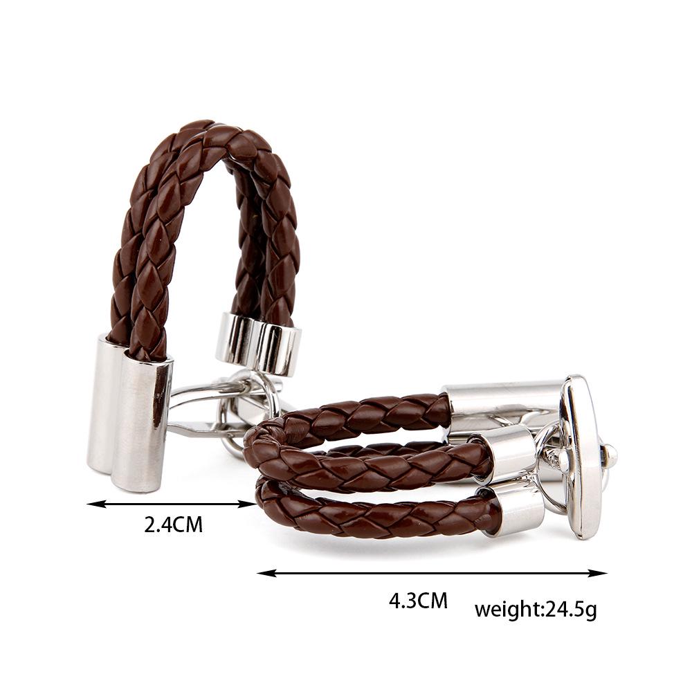 Braided Leather Rope Men's Cufflinks - Simple French Style, High-Quality, Limited Stock