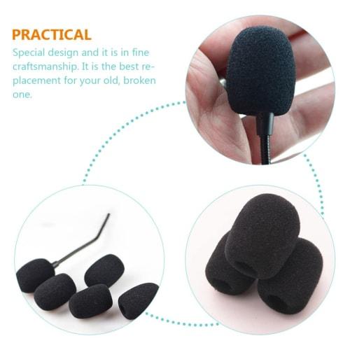 LIOOBO Microphone Sponges for Lapel Microphones, Replacement Microphone Covers for Headsets and Intercoms, Washable Windscreen, Pack of 40 (5mm Inner