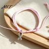 Soft Multi Strand Rope Bracelet Breast Cancer Awareness for Women, Adjustable Woven String with Bracelets Ribbon Charm, Handmade Braided Wristband